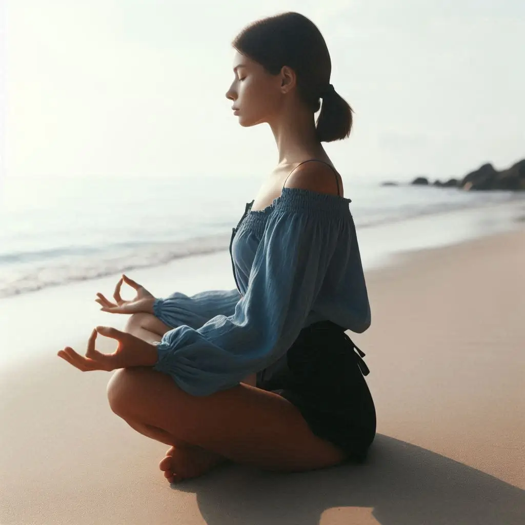 Superando a ansiedade - Uma mulher em posição de meditação